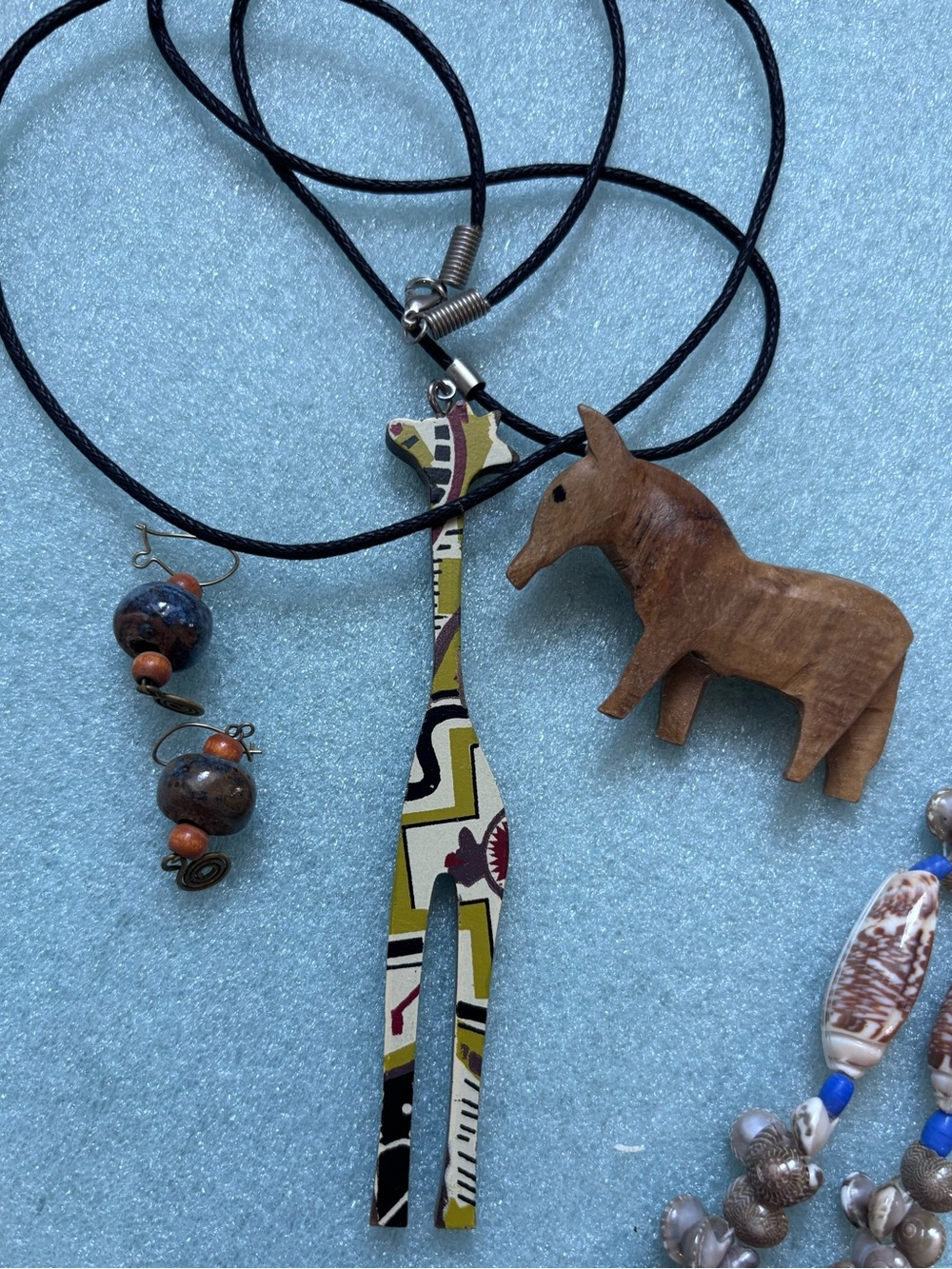 Handcrafted vintage Coastal Shell  Wood Jewelry Bundle - ethnic, tribal, coastal - Picture 4 of 5